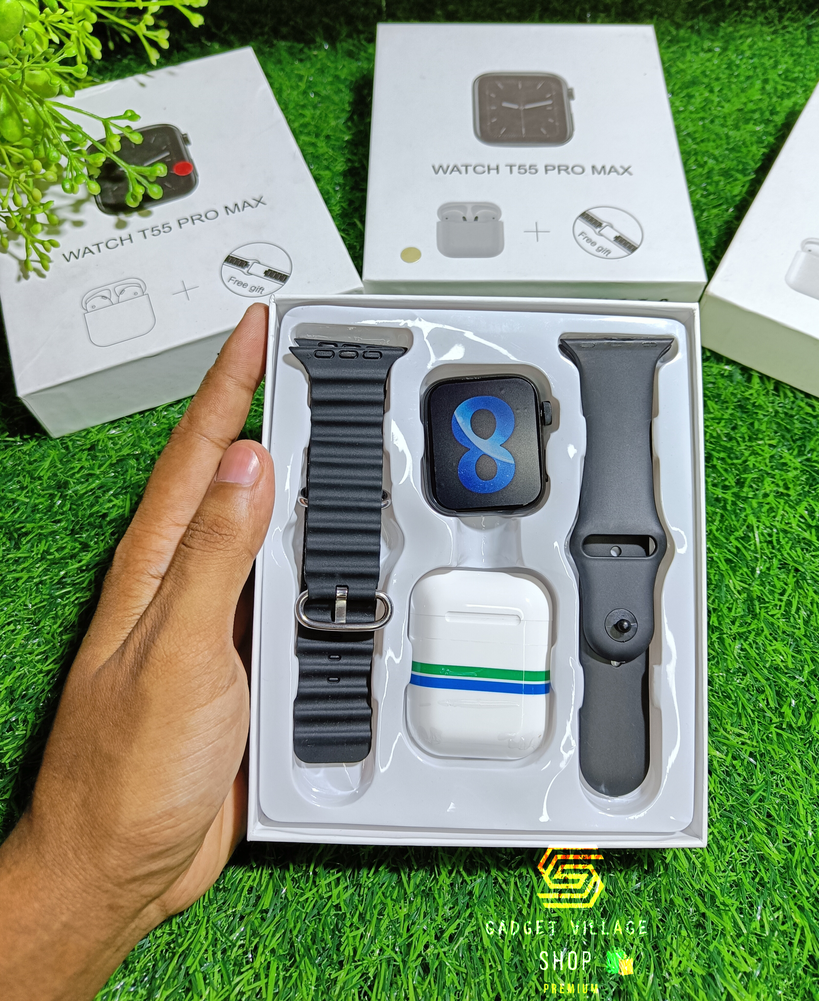 T55 Pro Max Smart Watch × Airpods