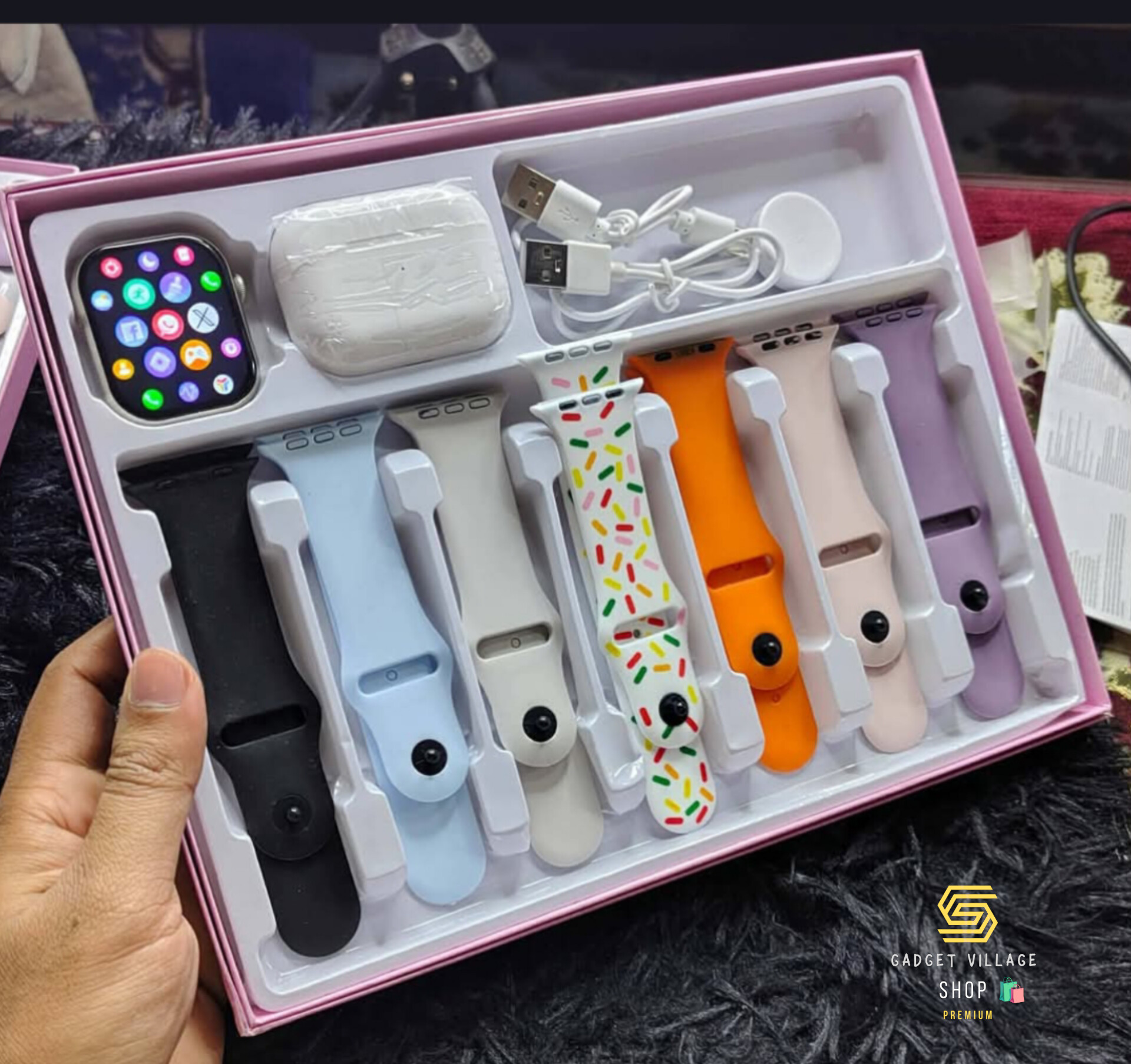 S2000 PRO SMART WATCH  (প্রিমিয়াম ডিজাইনের ৭ টা বেল্ট সাথে  এয়ারপডস ওয়াচ কভার ফ্রী)